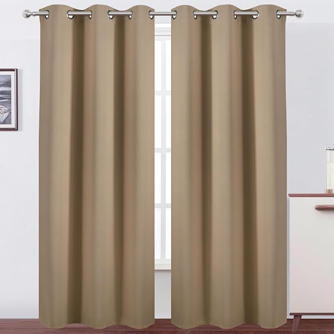 LEMOMO Natural Thermal Blackout Curtains/42 x 95 Inch/Set of 2 Panels Room by Lemomo