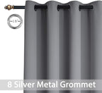 Yakamok Gray Blackout Curtains Room Darkening Thermal Insulated - Image 2