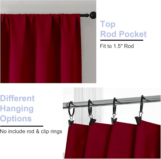 Simplebrand Ava Red Blackout Curtains - Image 4