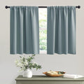 RYB HOME Short Dusty Blue Blackout Curtains by RYBHOME
