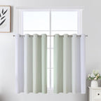 Estelar Textiler Sage Green and Greyish White Ombre Short Blackout Cafe - Image 2