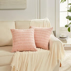 Fancy Homi 4 Packs Boho Pink Decorative Throw Pillow Covers 22x22 Inch - Image 7