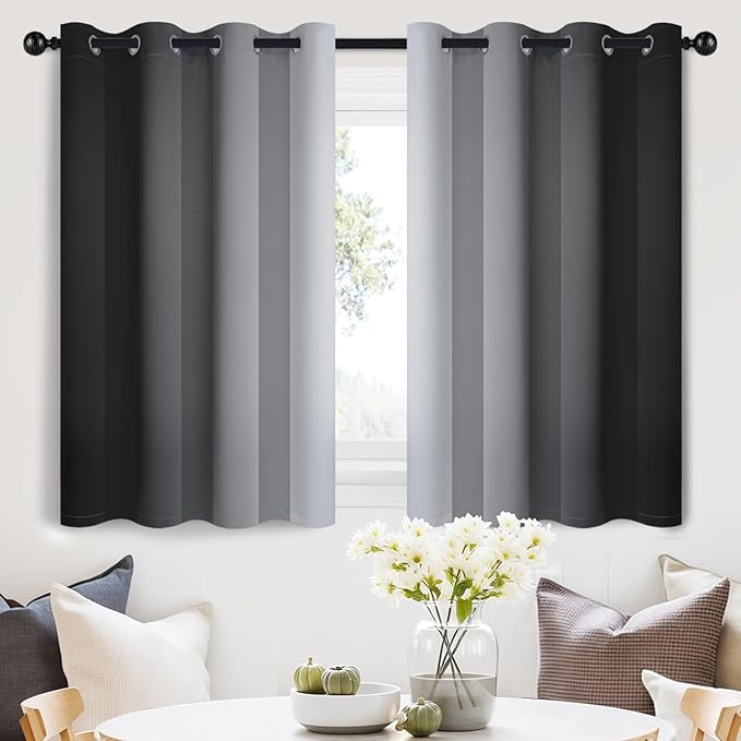 SimpleHome Ombre Room Darkening Curtains 36 inches Length by SimpleHome