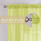 Lecloud Lemon Sheer Curtains for Living Room 54 Inch Length 2 Pcs, Solid Color - Image 5