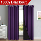 NICETOWN Royal Purple Full Shade Curtain Panels, Pair of Thermal Insulated & - Image 2