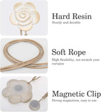 Lewondr Magnetic Curtain Tiebacks, Vintage Curtain Holdback, Resin Flower - Image 2