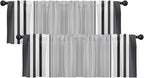 Emvency 2 Pack Valances Window Treatments, Striped Minimalist Modern Geometric by Emvency