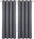 LEMOMO Blackout Curtains 52 x 120 Inch Long Grey Curtains Set of 2 Panels Room - Image 2