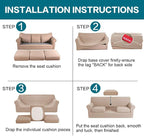 Turquoize 4 Piece Sofa Covers for 3 Cushion Couch Sofa Slipcover Soft Couch - Image 6