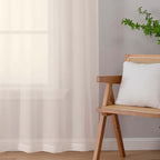 Cream Sheer Curtains 63 Inch Length 2 Panels Set - Image 9