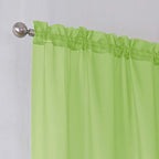 Simplebrand Lime Short Sheer Curtains 45 Inch Length - Image 4