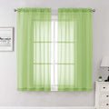 Lecloud Lime Sheer Curtains 63 Inch Length 2 Pcs, Lightweight Solid Transparent by Lecloud