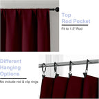 Simplebrand Ava Burgundy Short Blackout Curtains - Image 4