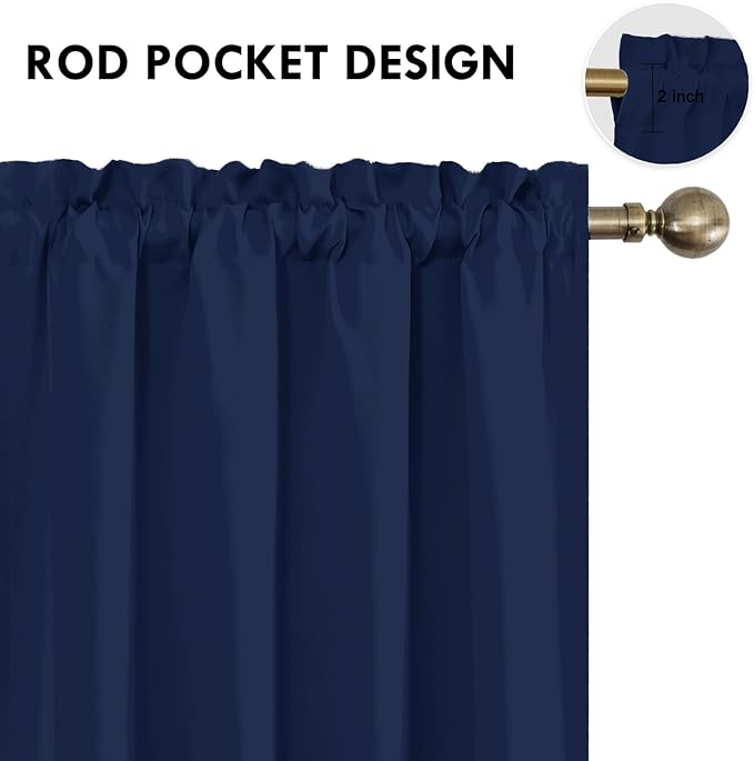 DWCN Navy Blue Blackout Curtains - Image 3