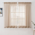 MIULEE 2 Panels Solid Color Sheer Window Curtains Elegant Window Voile by MIULEE