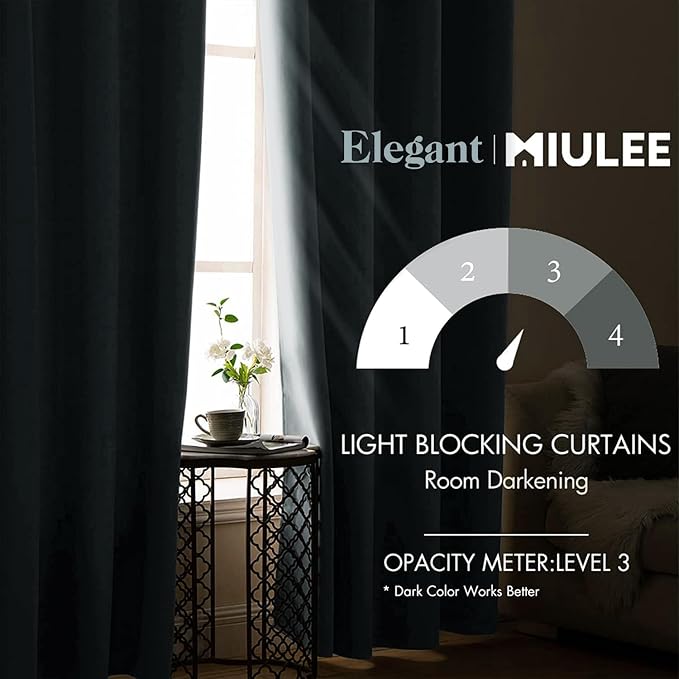 MIULEE Blackout Curtains for Bedroom Living Room Thermal Insulated Room - Image 2
