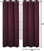 LEMOMO Burgundy Red Thermal Blackout Curtains/38 x 84 Inch/Set of 2 Panels Room - Image 10