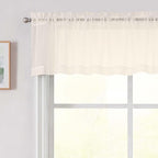 Cream Valances for Windows, Cream Sheer Curtains 14 Inch Length 2 Pack Kitchen by WelvetBLK