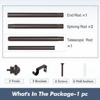 Curtain Rods for Windows 36-78 inch, 5/8 inch Bronze Curtain Rod - Image 6