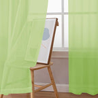 Simplebrand Lime Short Sheer Curtains 45 Inch Length - Image 3