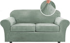 H.VERSAILTEX Real Velvet Plush 3 Piece Stretch Sofa Covers Couch Covers by HVERSAILTEX