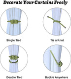 BEL AVENIR Magnetic Curtain Tiebacks, Decorative Drapery Holdbacks Modern Woven - Image 3