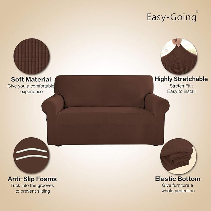 Easy-Going Stretch 4 Seater Sofa Slipcover 1-Piece Sofa Cover Furniture - Image 4