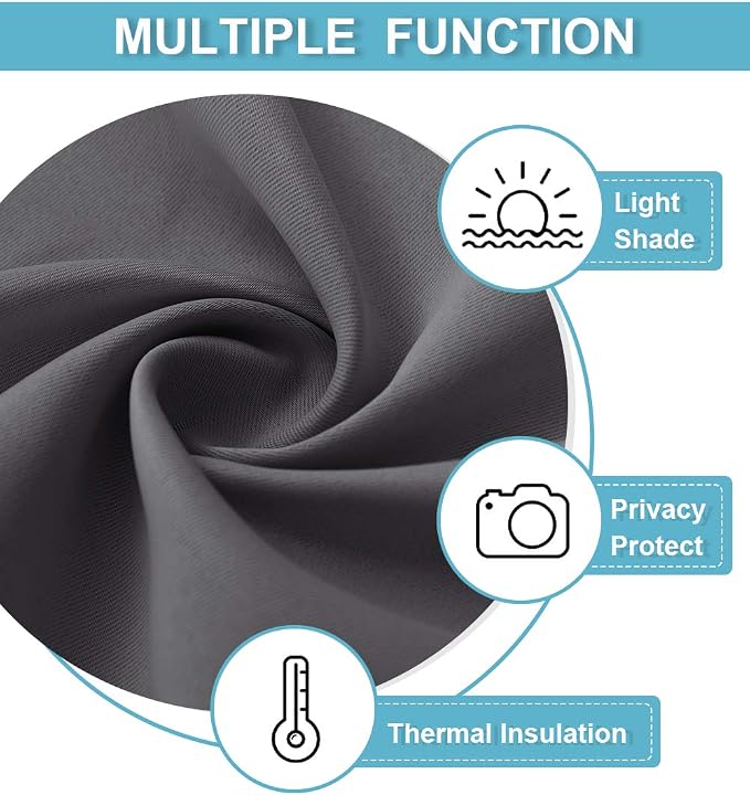RYB HOME Blackout Cafe Curtains 30 inch Length, Short Light UV Heat Blocking - Image 6