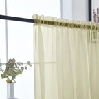 SpaceDresser Basic Rod Pocket Sheer Voile Window Curtain Panels Sage Green 1 - Image 7