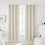 Deconovo Designer Series Silver Cubic Print Room Darkening Curtains - Image 2