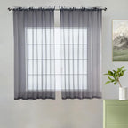 youleyar Solid Sheer Rod Pocket Curtain Voile Draperies 2 Panels White Beige by Youleyar