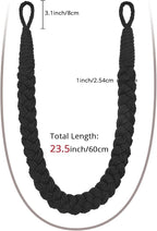 NICEEC 2 Pack Natural Cotton Rope Curtain Tiebacks Elegant Boho Style - Image 3
