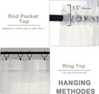 OWENIE Sheer Curtains Living Room 54 inches Long, Rod Pocket Curtain Sheers - Image 3