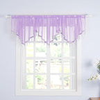 Molaxhome Swag Curtain 51 inch Length Rod Pocket Scalloped Curtain Valance - Image 2