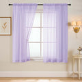 Lavender Sheer Curtains 63 Inch Length 2 Panels, Voile Sheer Curtain by Home
