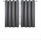 LEMOMO Blackout Curtains 66 x 54 Inch Long Frost Grey Curtains Set of 2 Panels - Image 2