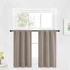 RYB HOME Blackout Cafe Curtains 30 inch Length, Short Light UV Heat Blocking by RYBHOME