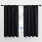 NICETOWN Black Blackout Curtains and Drapes 48 inches Long, Privacy RV Draperies by NICETOWN