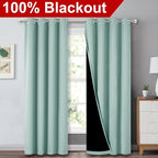 NICETOWN Aqua Blue 100% Blackout Curtain Set, Thermal Insulated & Energy - Image 2