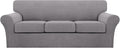 Turquoize 4 Piece Sofa Covers for 3 Cushion Couch Sofa Slipcover Soft Couch by Turquoize
