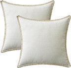 MIULEE Pack of 2 Christmas Pillow Covers 20x20 Inch Pure White Farmhouse - Image 6