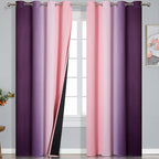 Estelar Textiler Pink and Purple Blackout Curtains by ESTELARTEXTILER