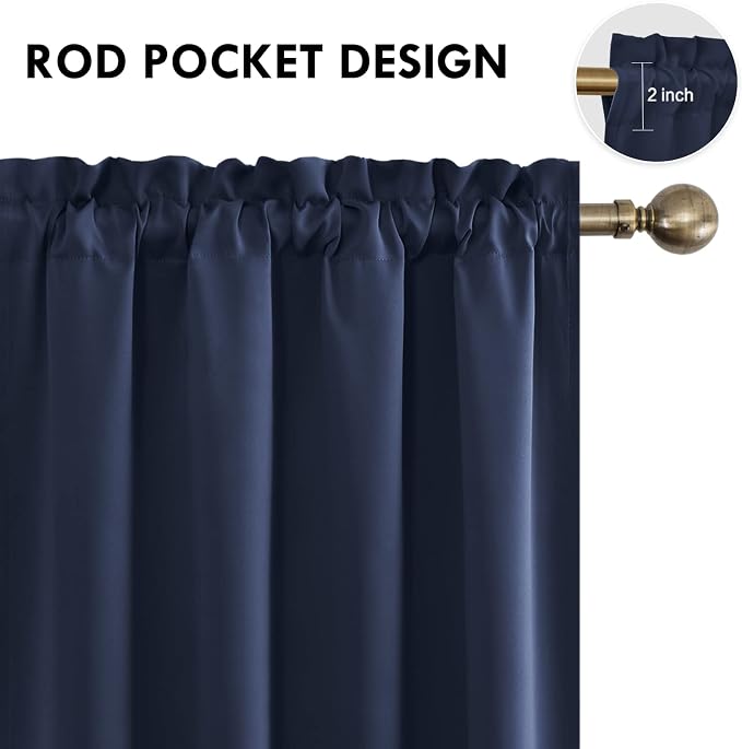 DWCN Blackout Curtains Room Darkening Thermal Insulated Bedroom Curtains Window - Image 4