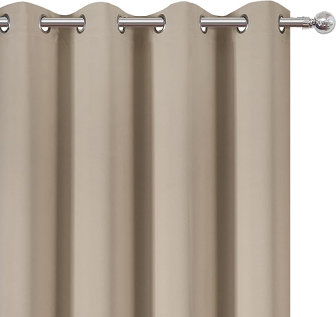LEMOMO Khaki Blackout Curtains 66 x 63 Inch Length/Set of 2 Curtain - Image 6
