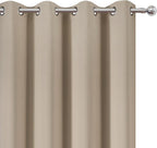 LEMOMO Blackout Curtains 66 x 72 Inch Long Khaki Curtains Set of 2 Panels Room - Image 6
