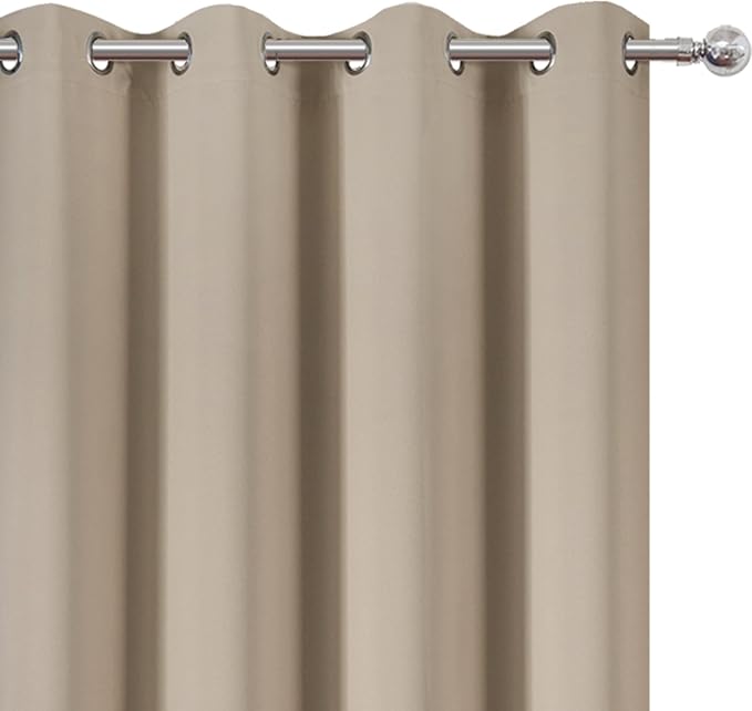 LEMOMO Blackout Curtains 52 x 84 inches Long Khaki Curtains Set of 2 Panels - Image 6