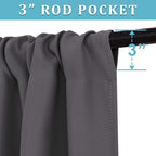 RYB HOME 2 Panels Blackout Doorway Curtains, Thermal Insulated Privacy Rod - Image 2