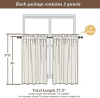 Chyhomenyc Sheer Curtains 36 inch Length 2 Panels Set - Image 3