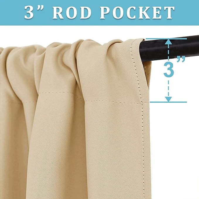 RYB HOME Extra Wide Curtains for Bedroom Living Room 72 inches Long, Thermal - Image 3
