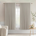MIULEE Natural Back Tab Blackout Curtains 63 Inch Length 2 Panels Set by MIULEE